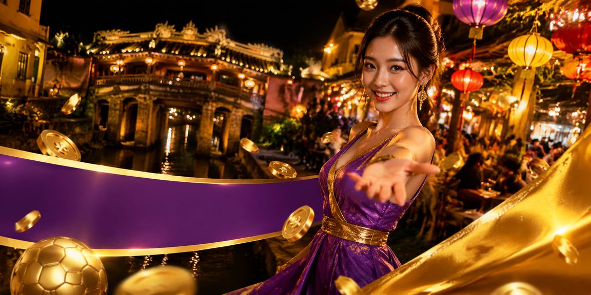 Người dùng tại Hội An thực hiện thanh toán cá cược trực tuyến vào buổi tối tại chợ đêm