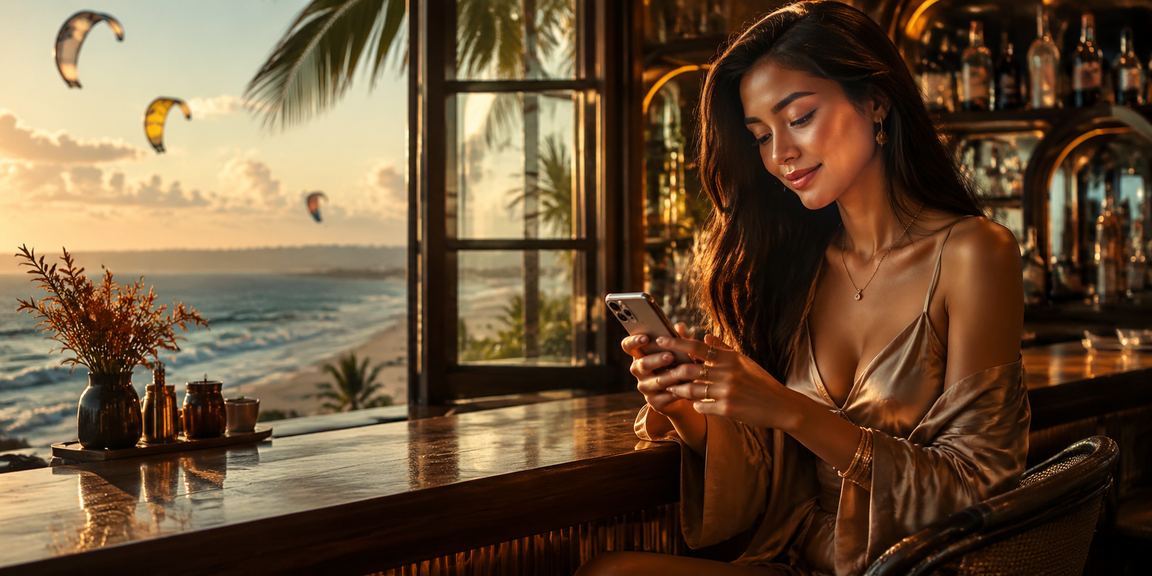 Người chơi sử dụng ví điện tử và ngân hàng số thanh toán mua vé số trên điện thoại tại khu vực Mũi Né